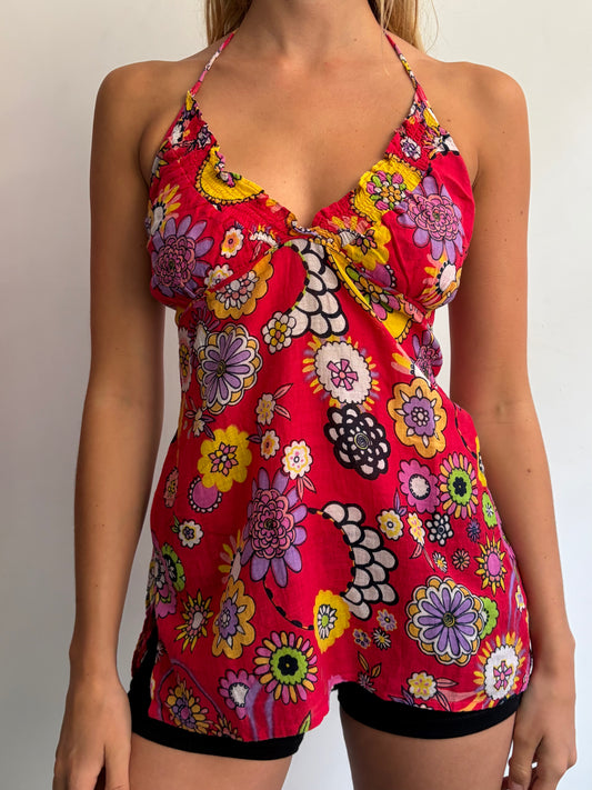 Red Floral Halter