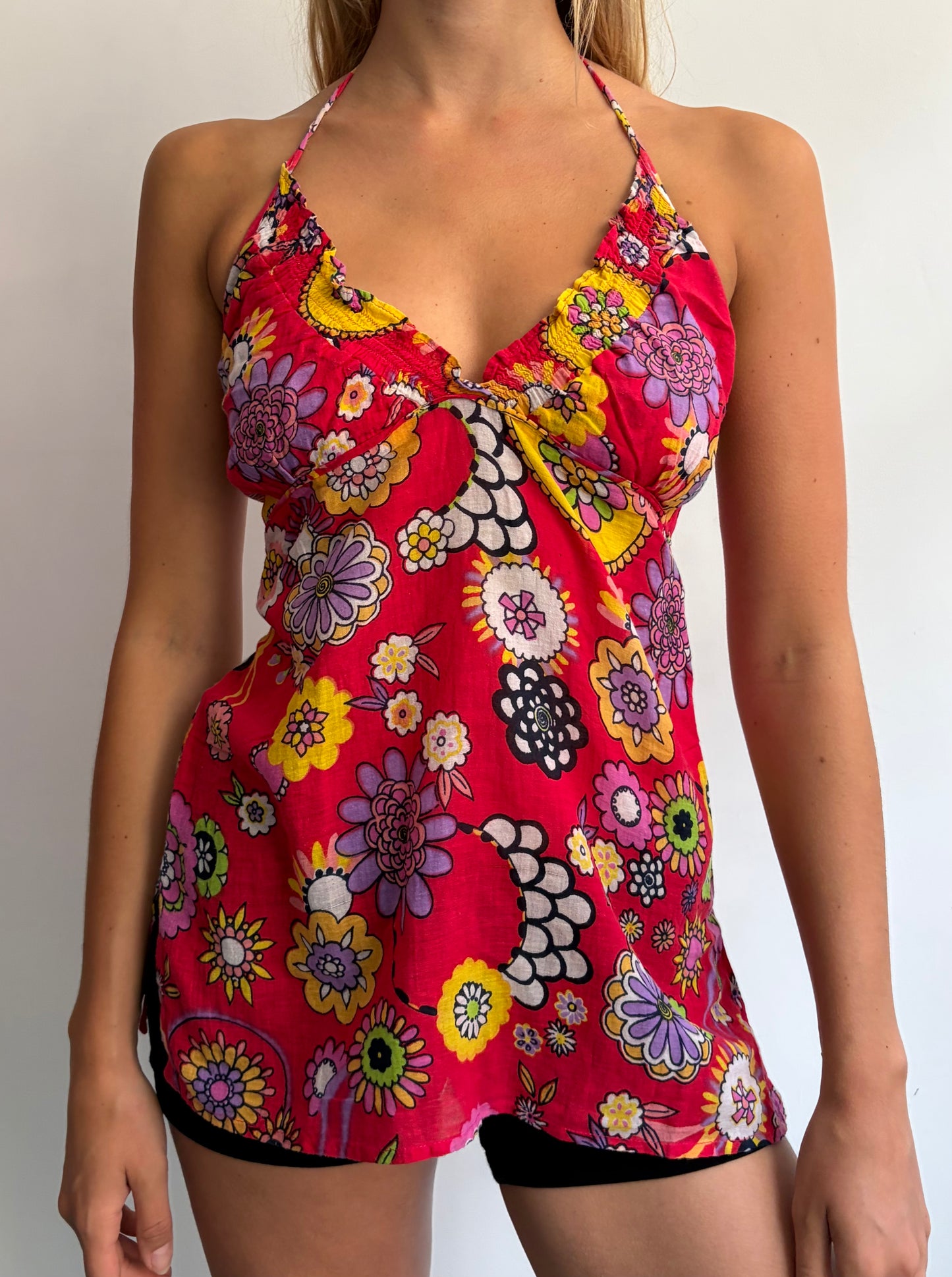 Red Floral Halter