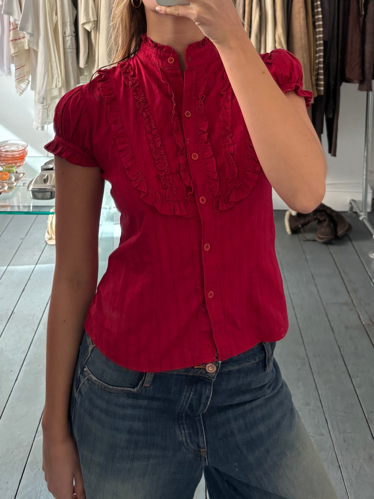 Red Cotton Blouse