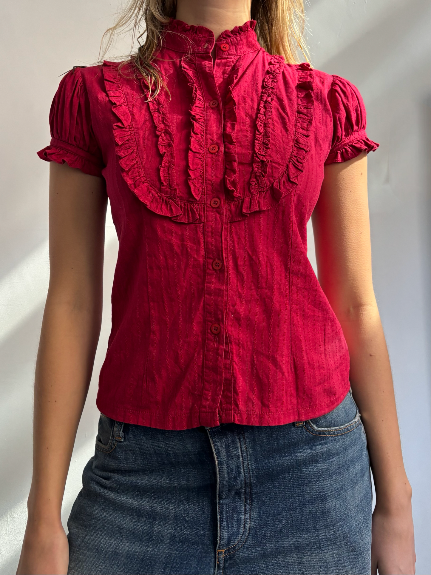 Red Cotton Blouse