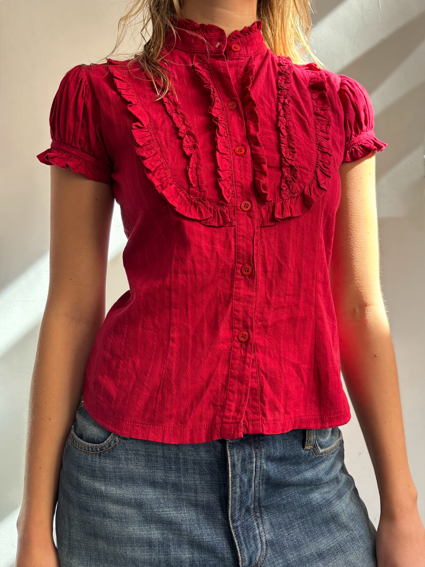 Red Cotton Blouse
