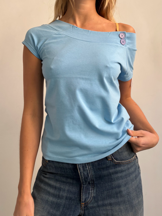 Blue Off Shoulder Top