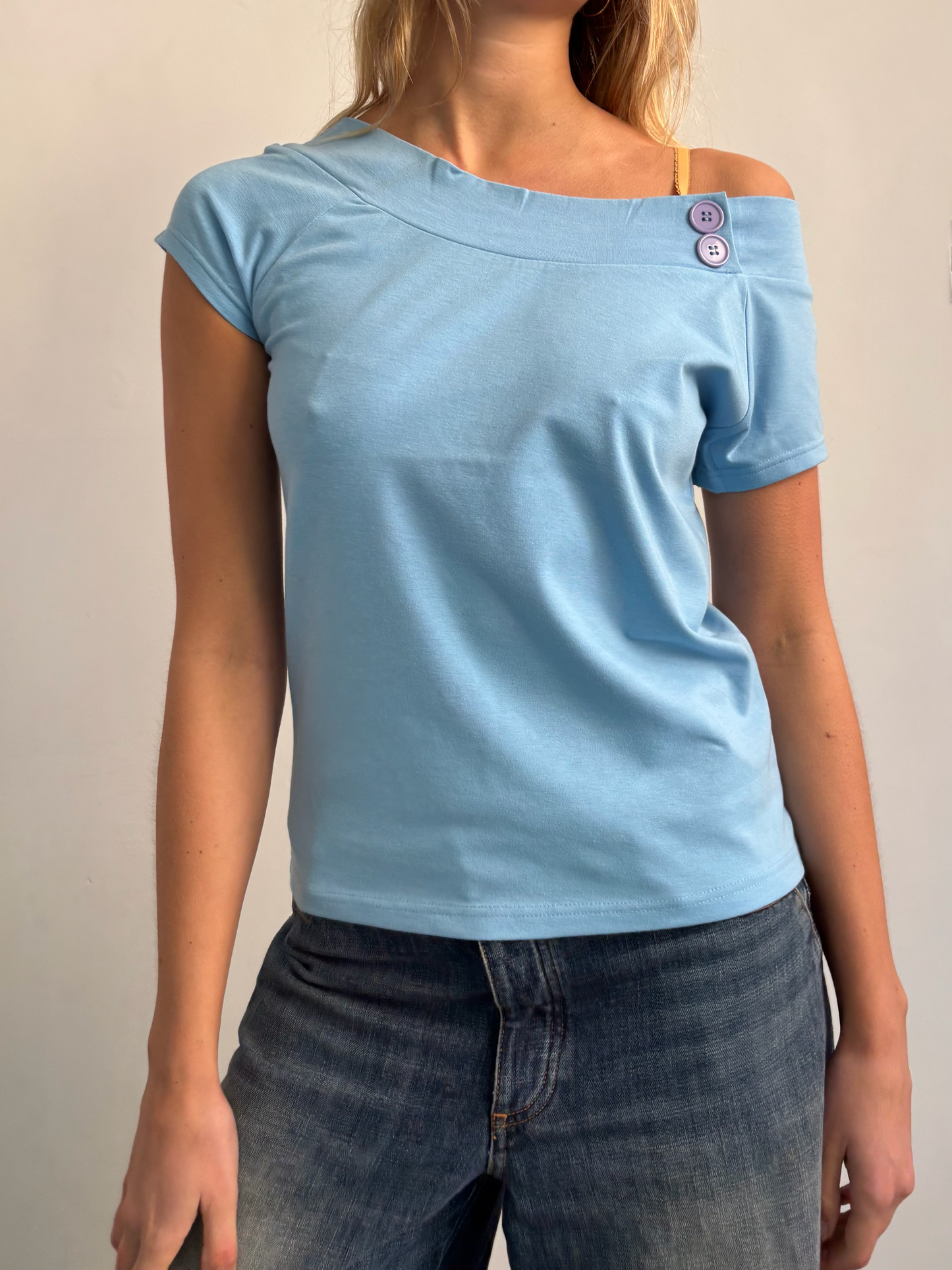 Blue Off Shoulder Top