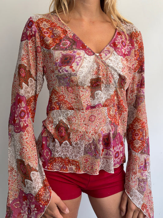 Floaty Red Blouse