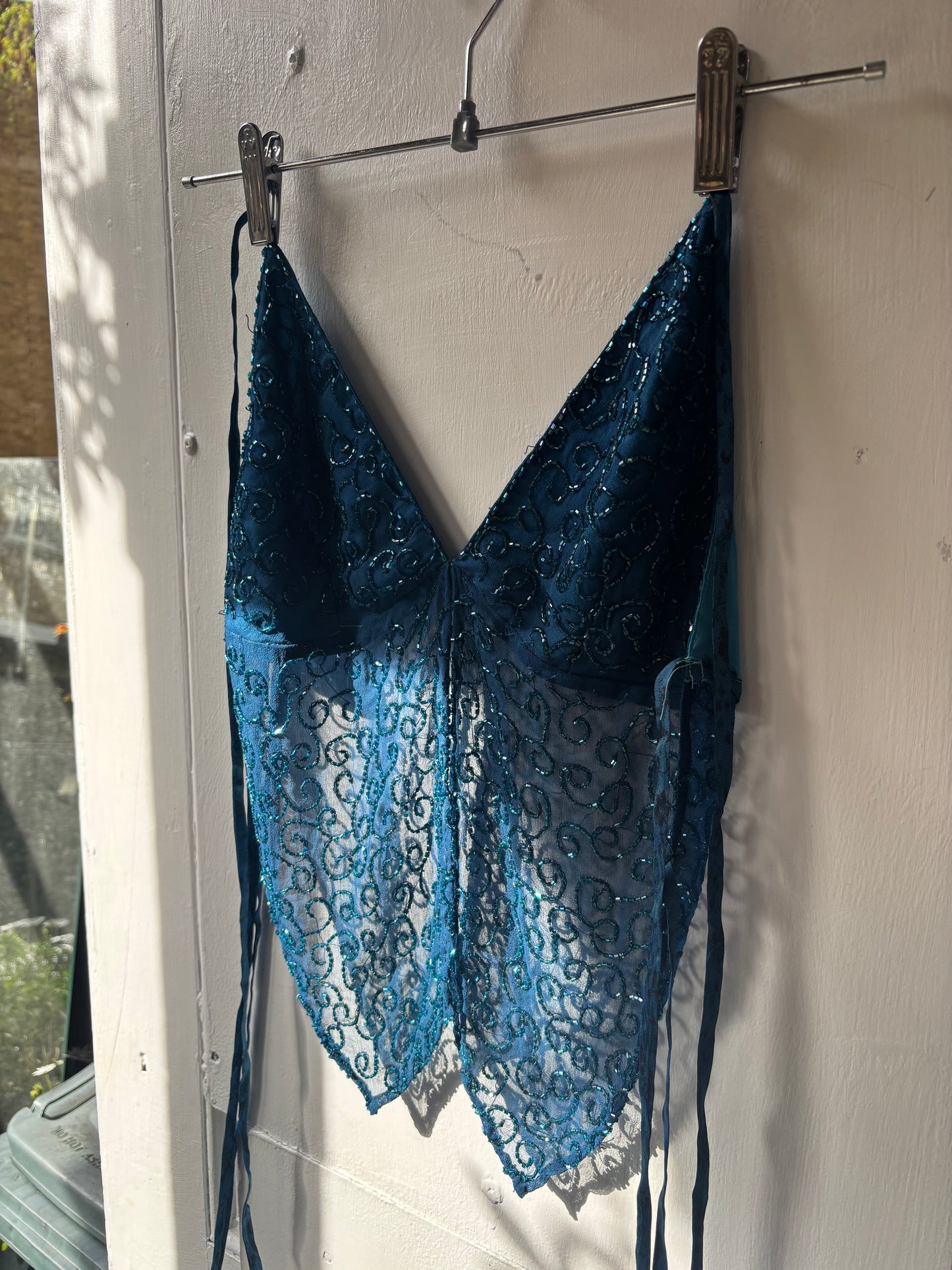 Blue Beaded Halter
