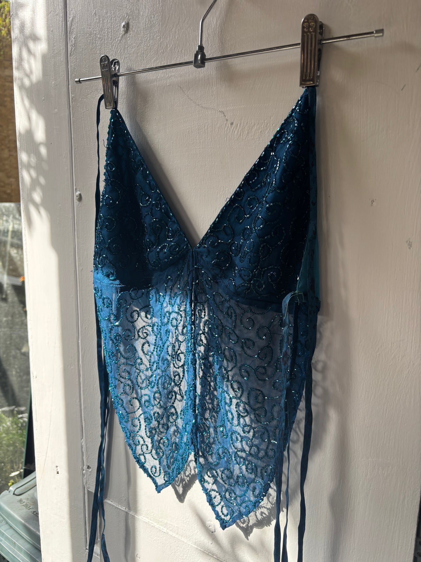 Blue Beaded Halter