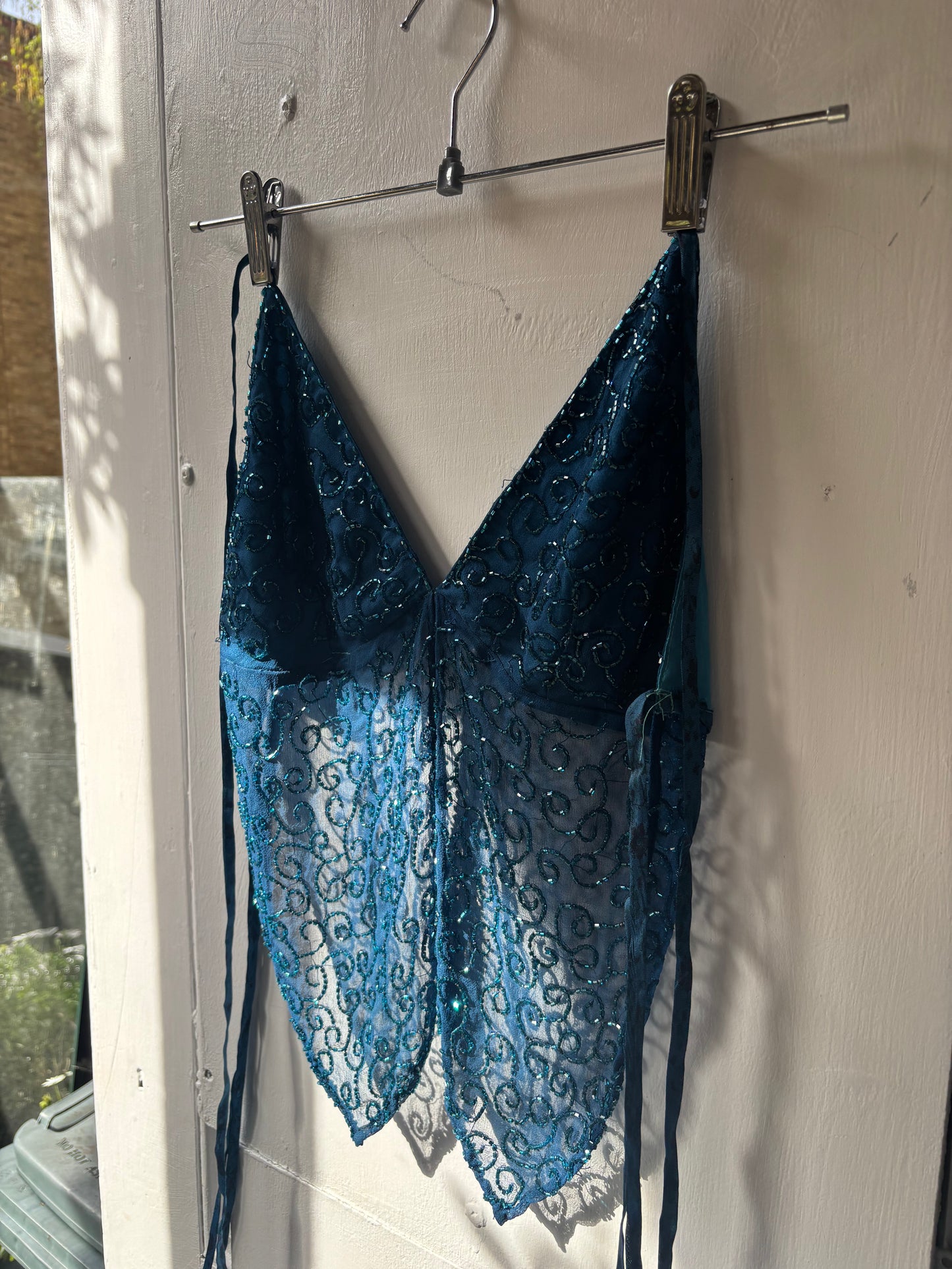 Blue Beaded Halter