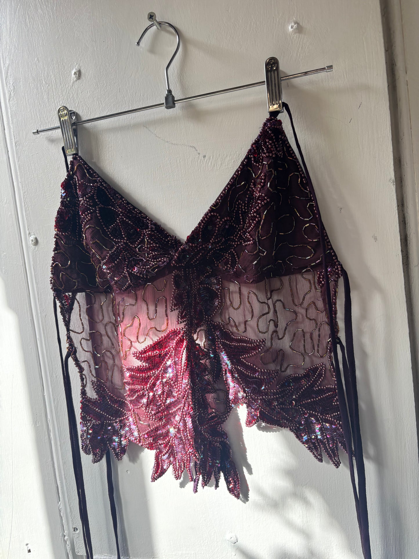 Dark Purple Beaded Halter
