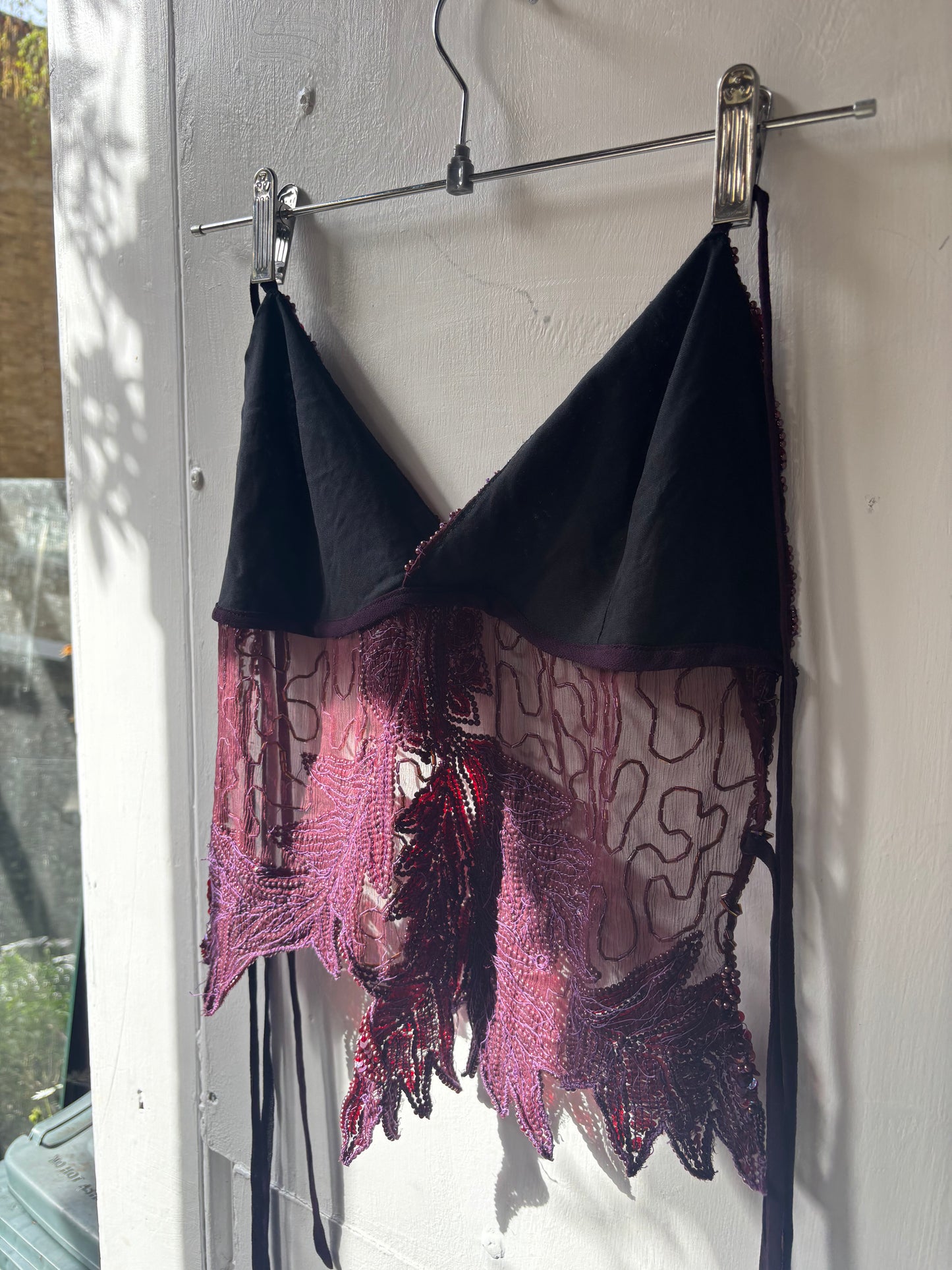 Dark Purple Beaded Halter