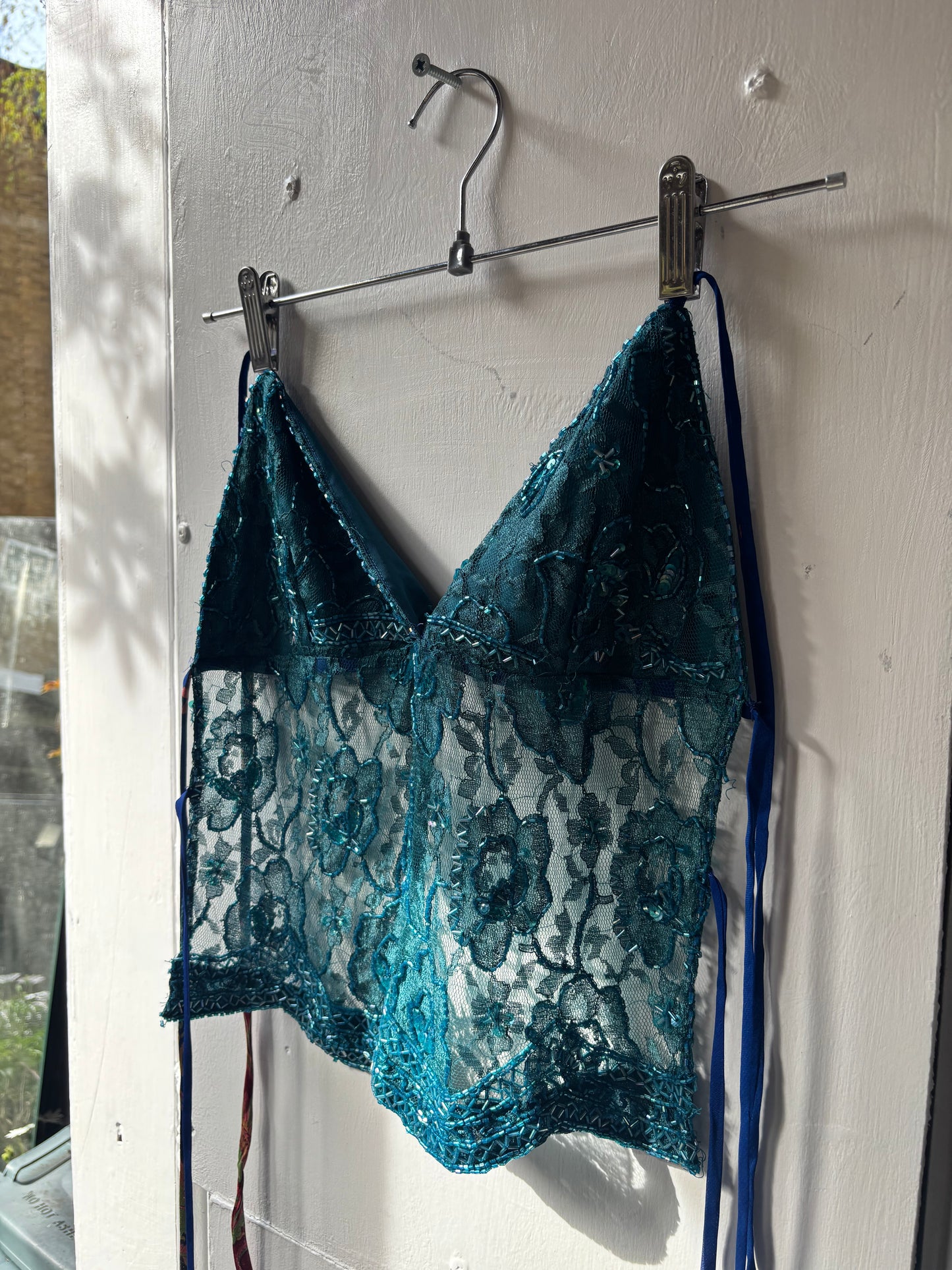 Teal Beaded Halter