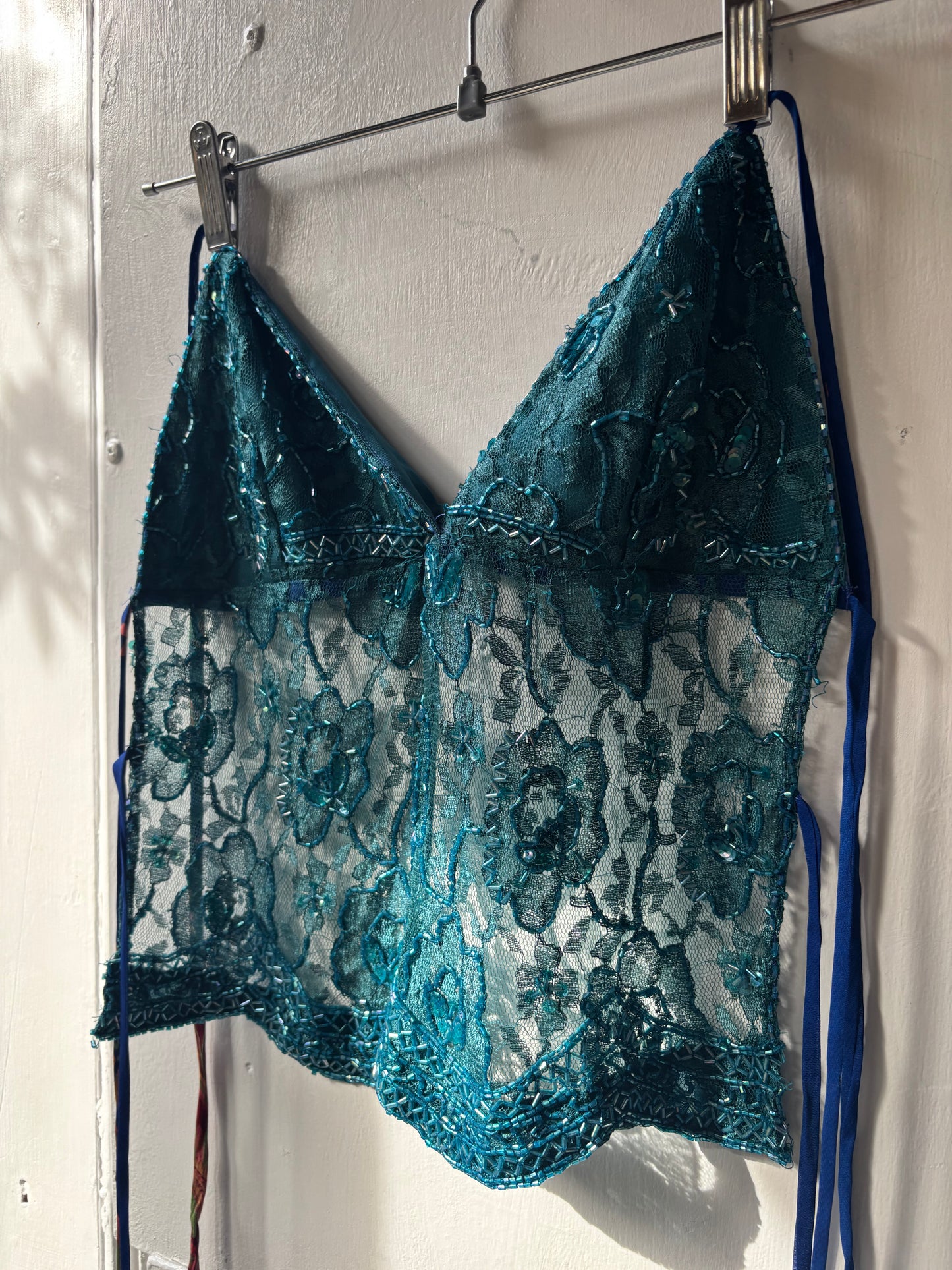 Teal Beaded Halter