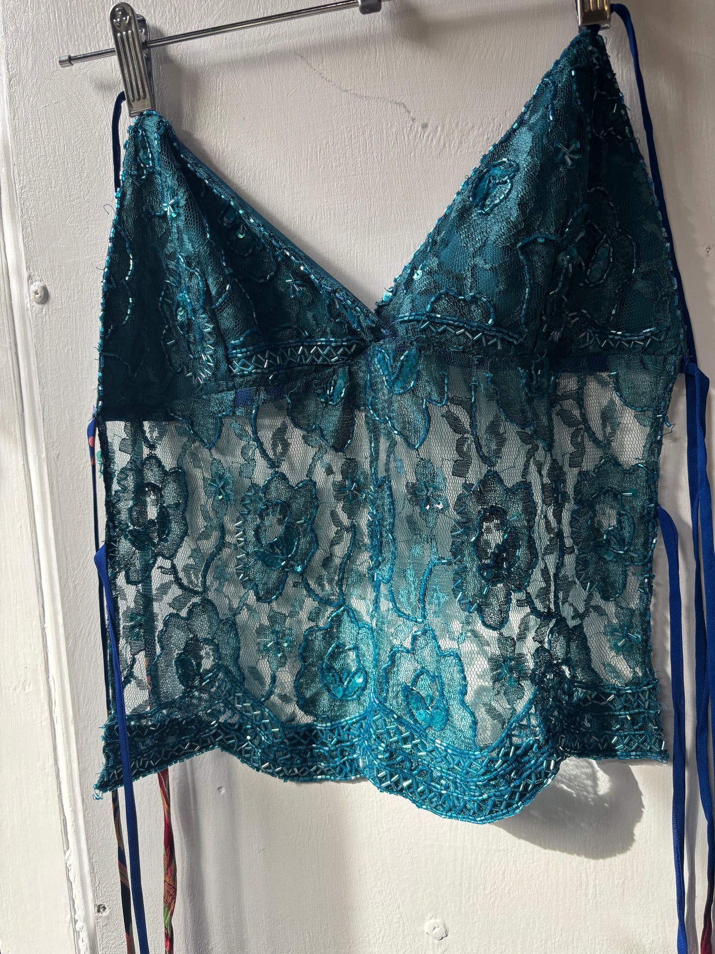 Teal Beaded Halter