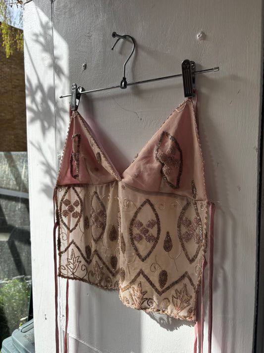 Pink Beaded Halter