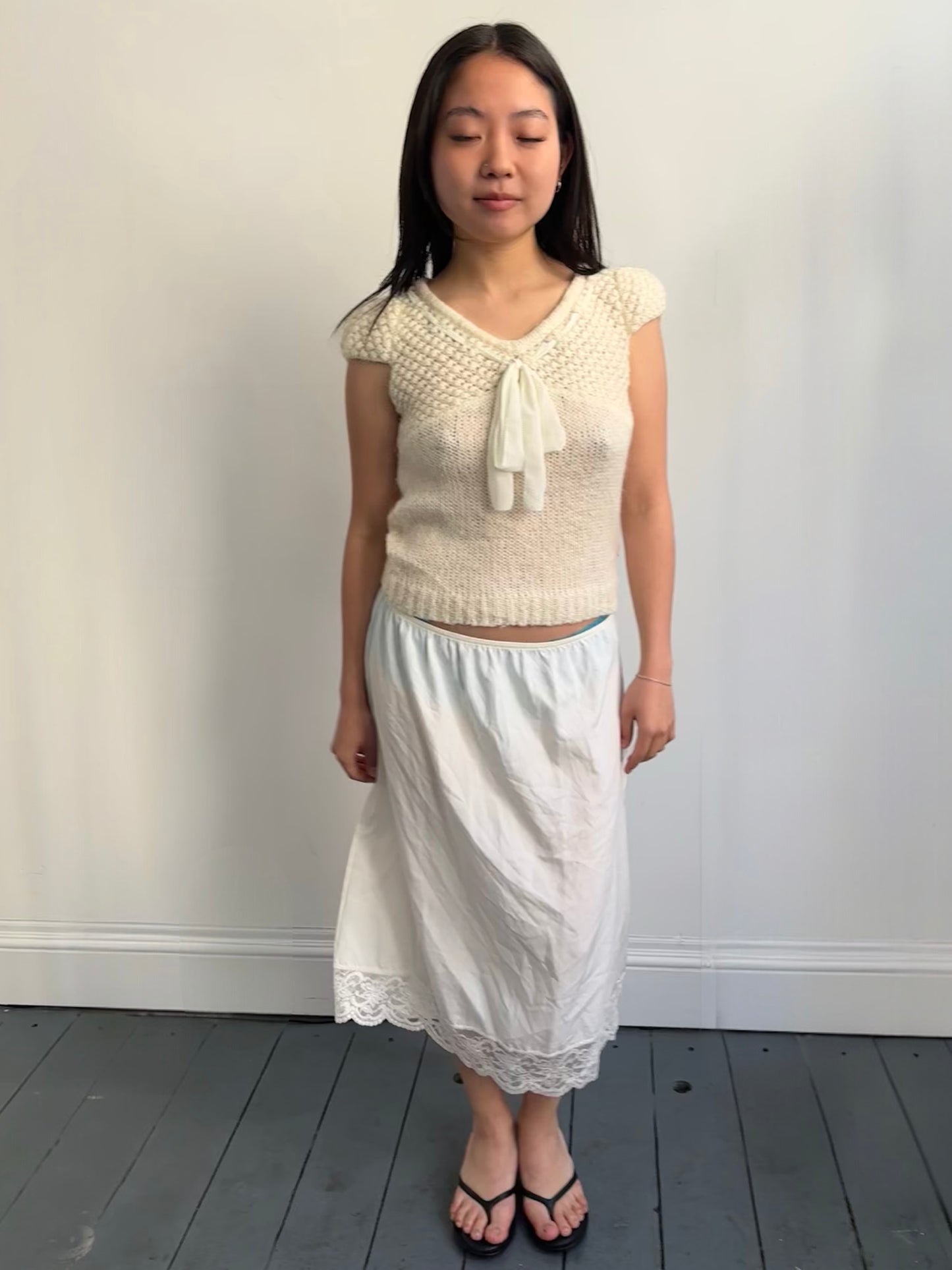 White Lace Trim Skirt