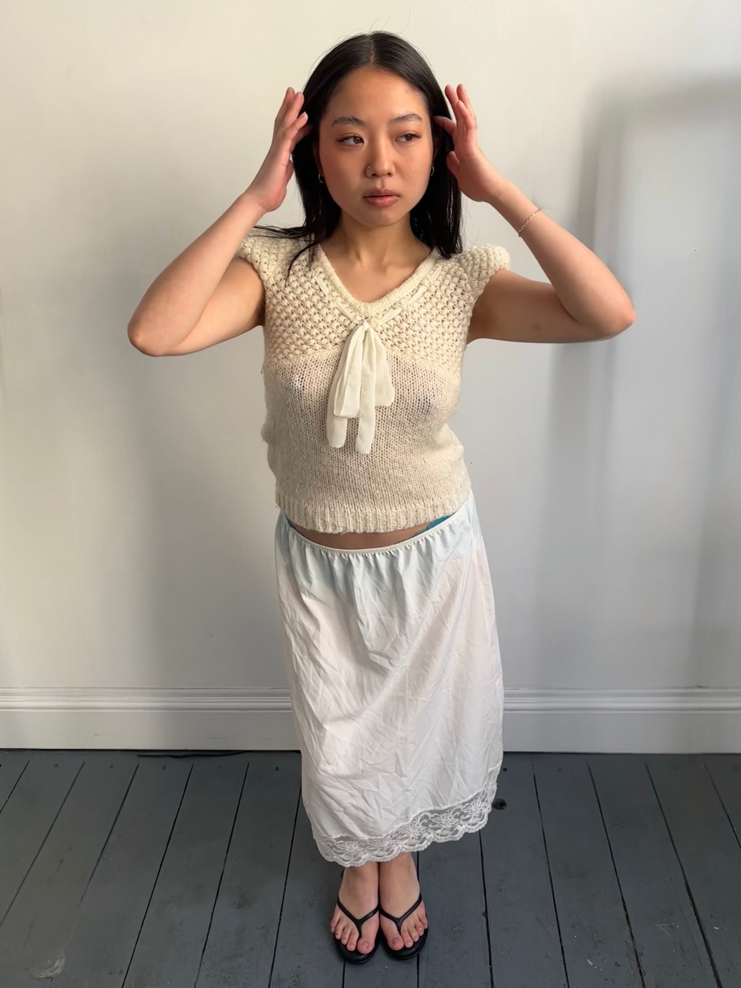 White Lace Trim Skirt