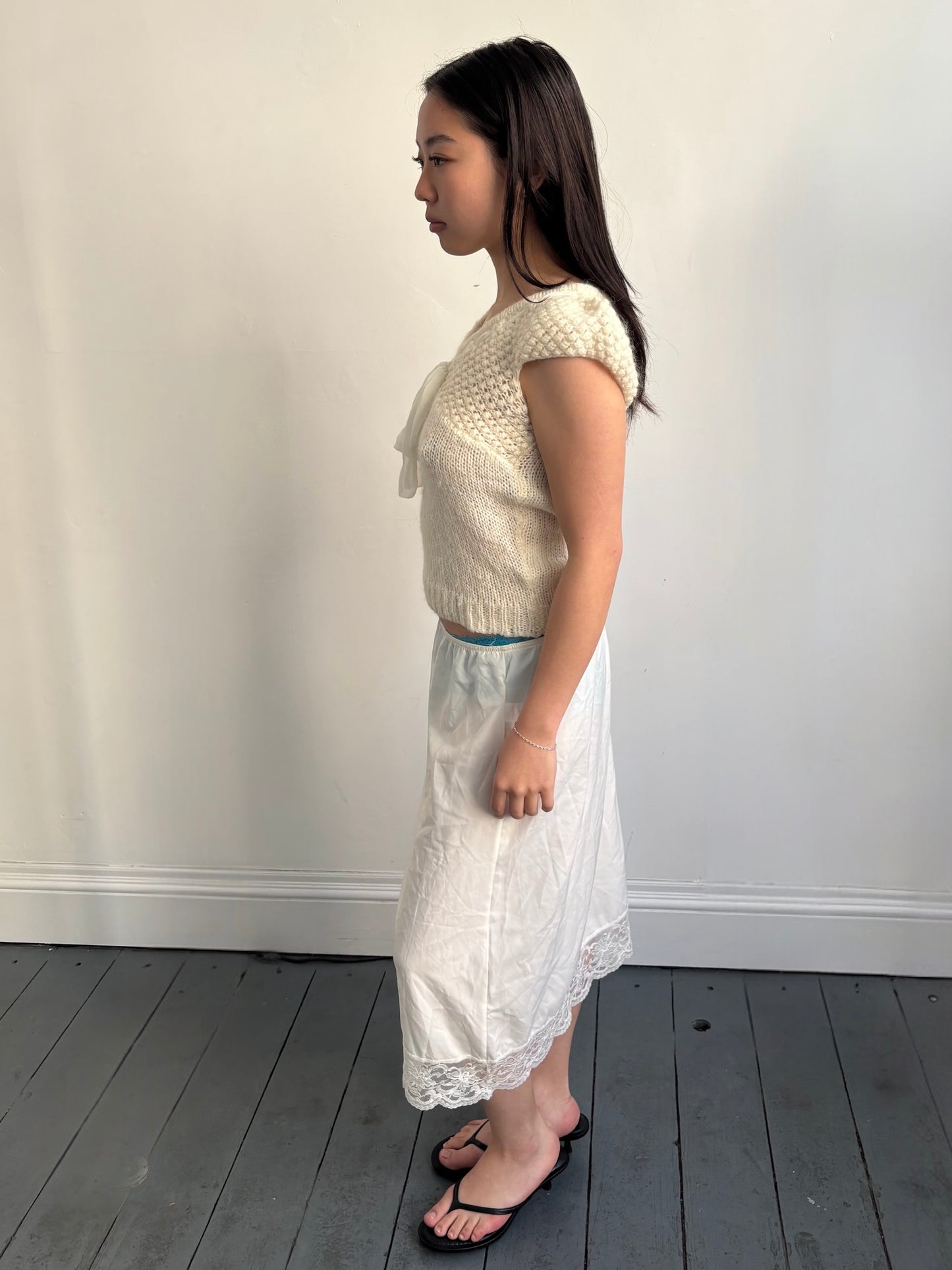 White Lace Trim Skirt