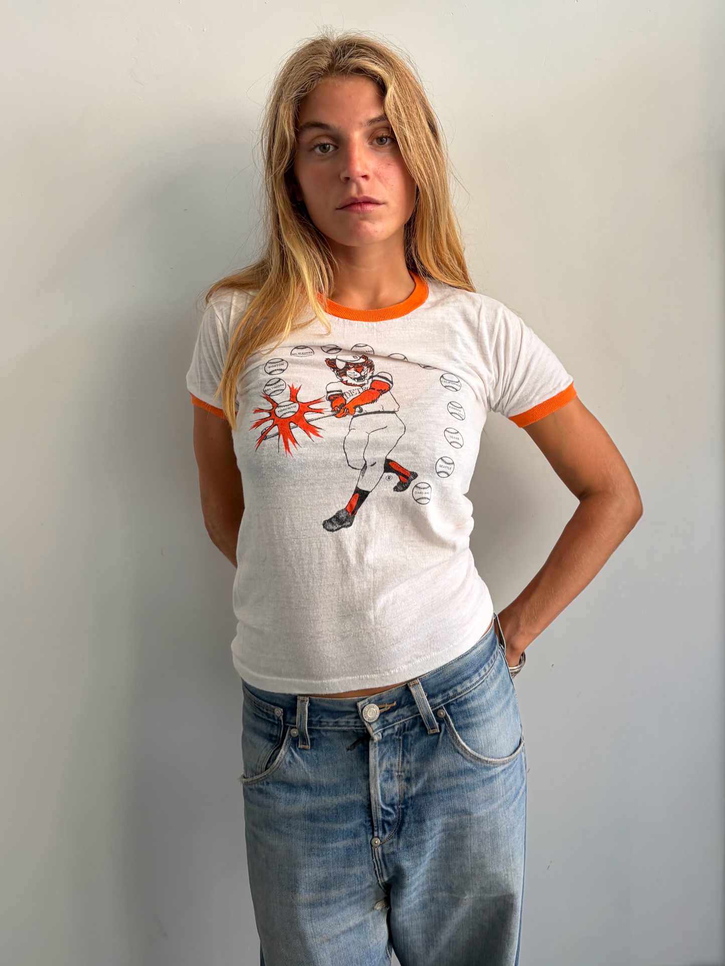 Orange Ringer Tee