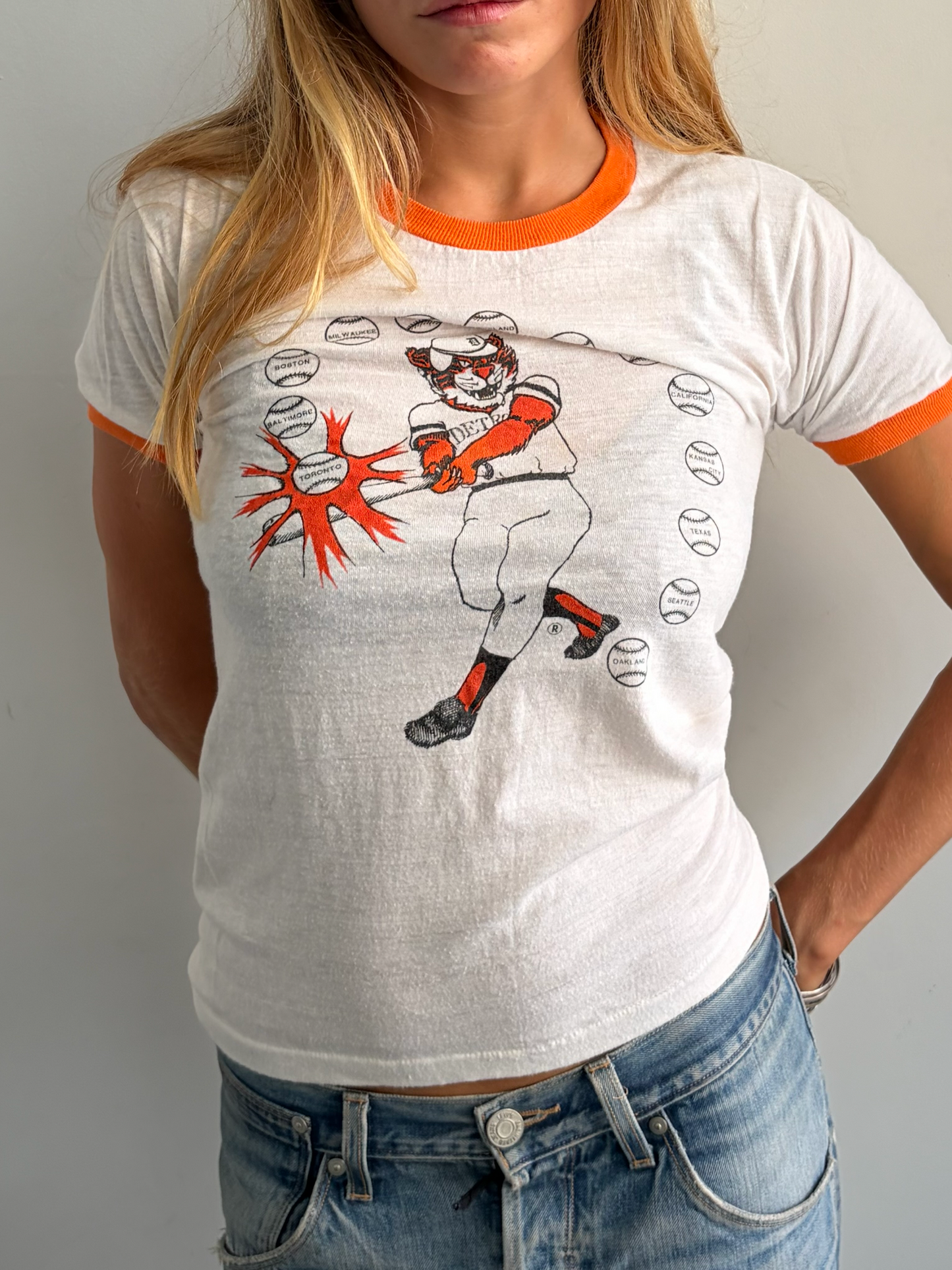Orange Ringer Tee