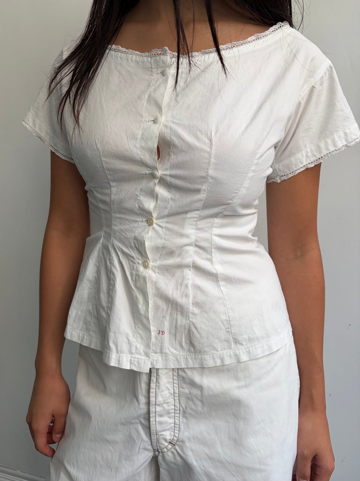 Vintage French Cotton Blouse