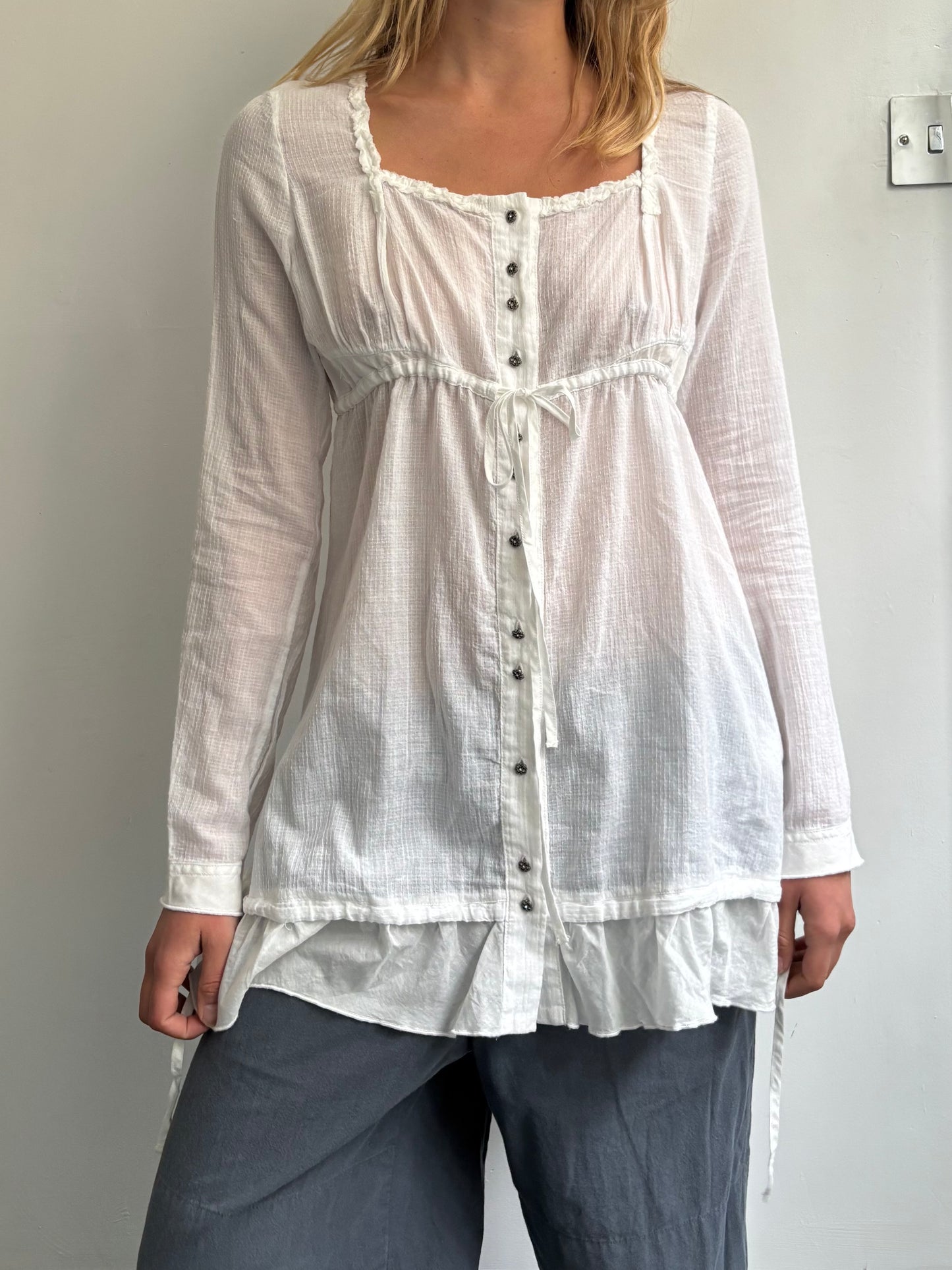 Marithé + François Girbaud White Blouse