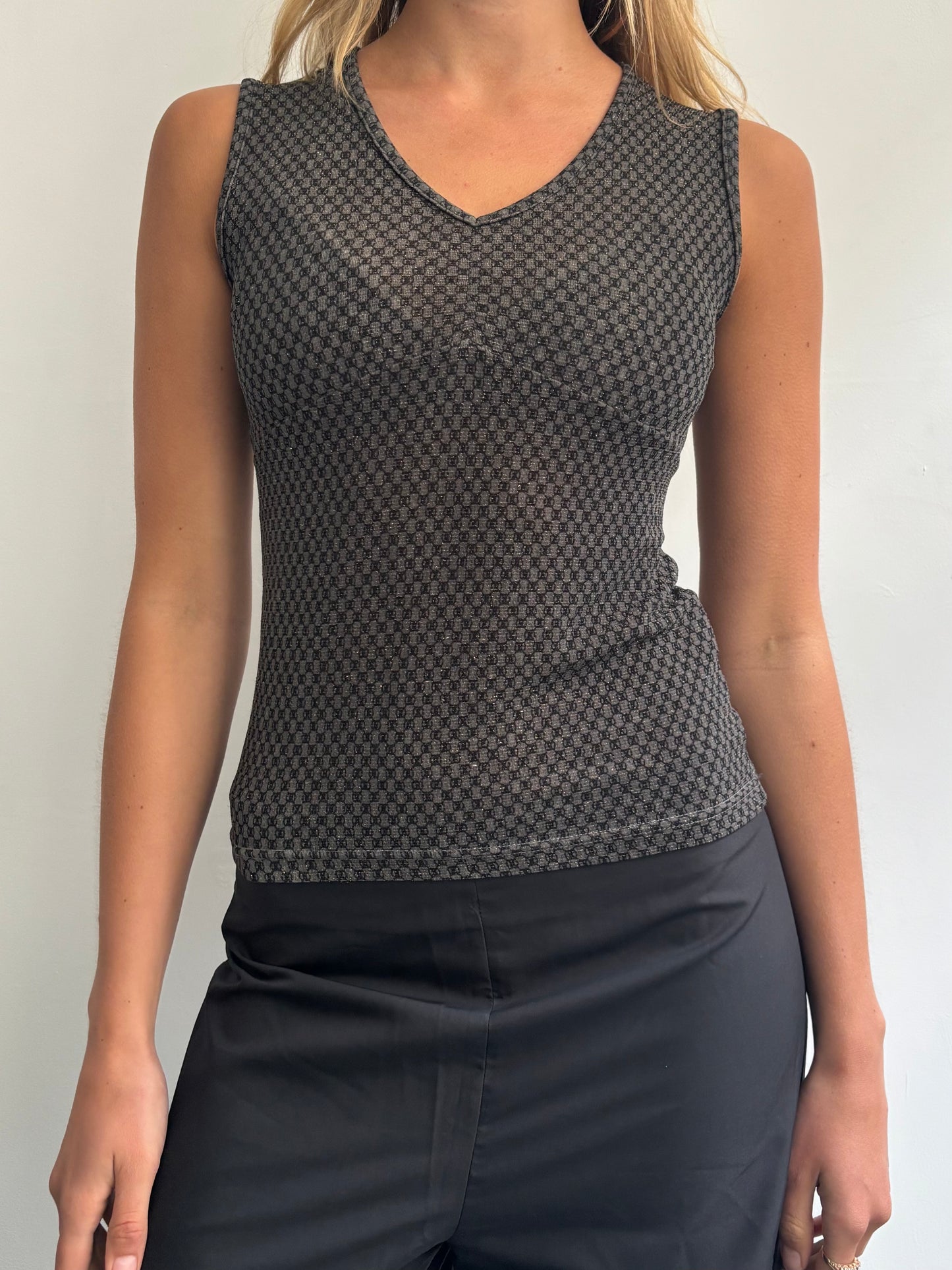 Grey V Neck Tank