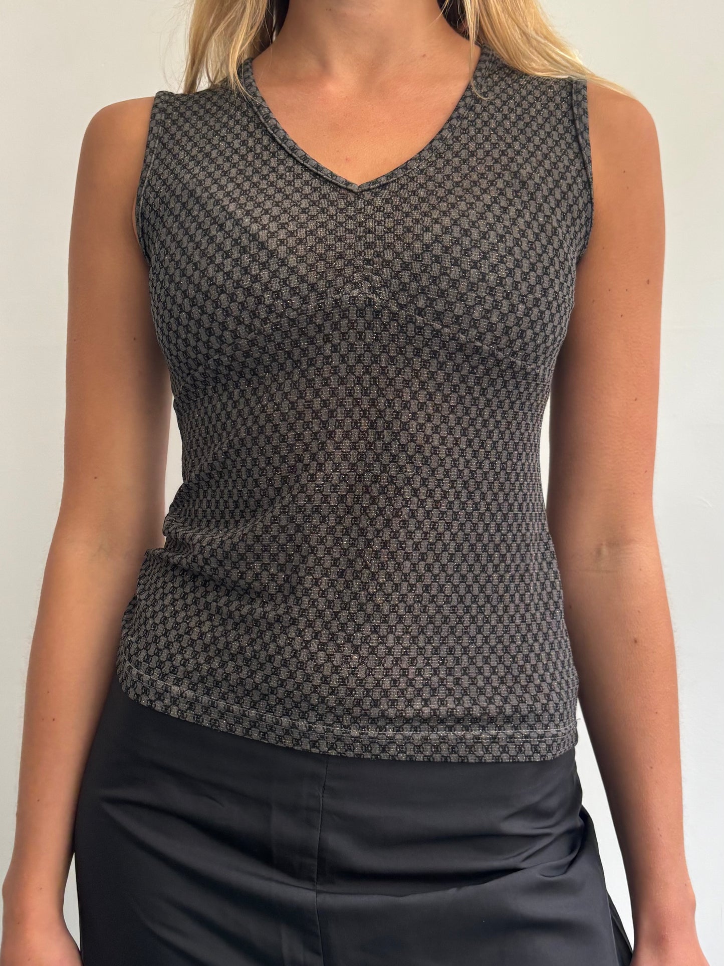 Grey V Neck Tank