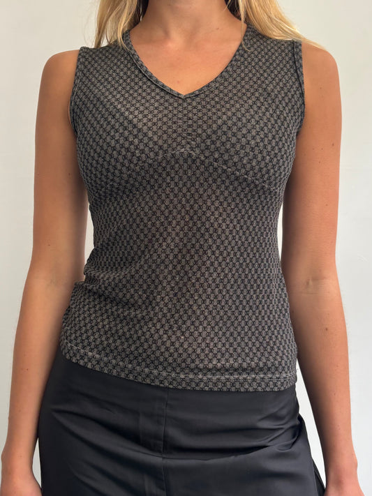 Grey V Neck Tank