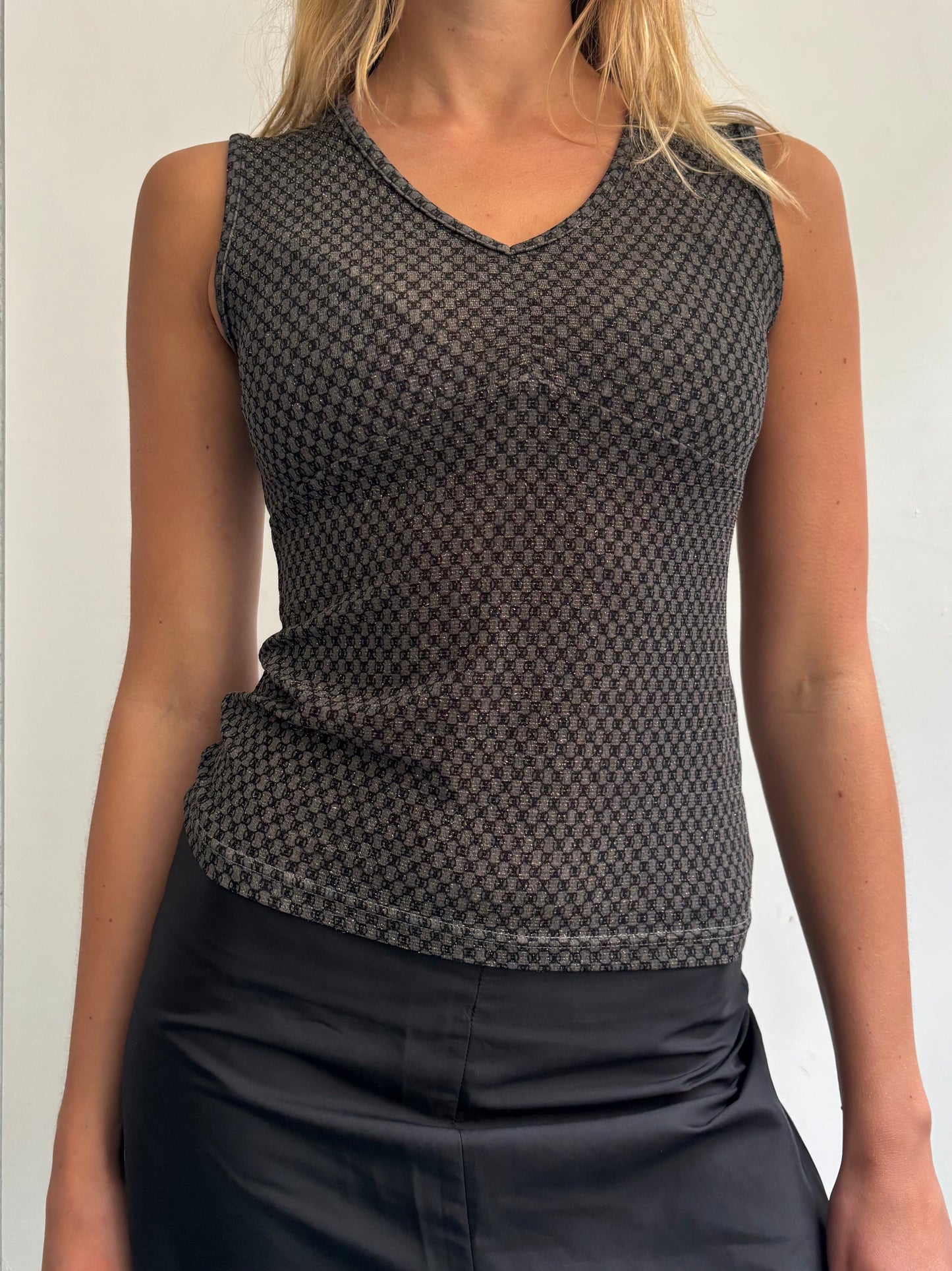 Grey V Neck Tank