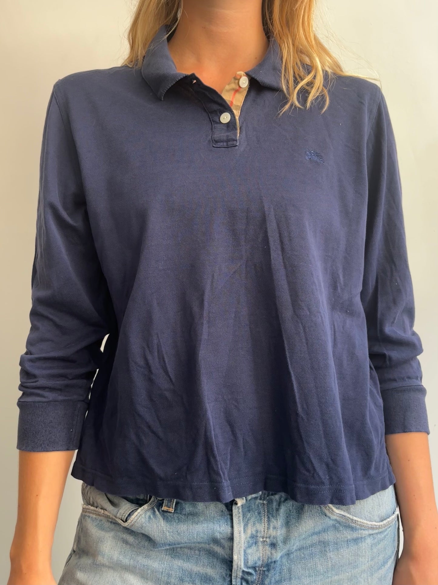 Navy Burberry Polo