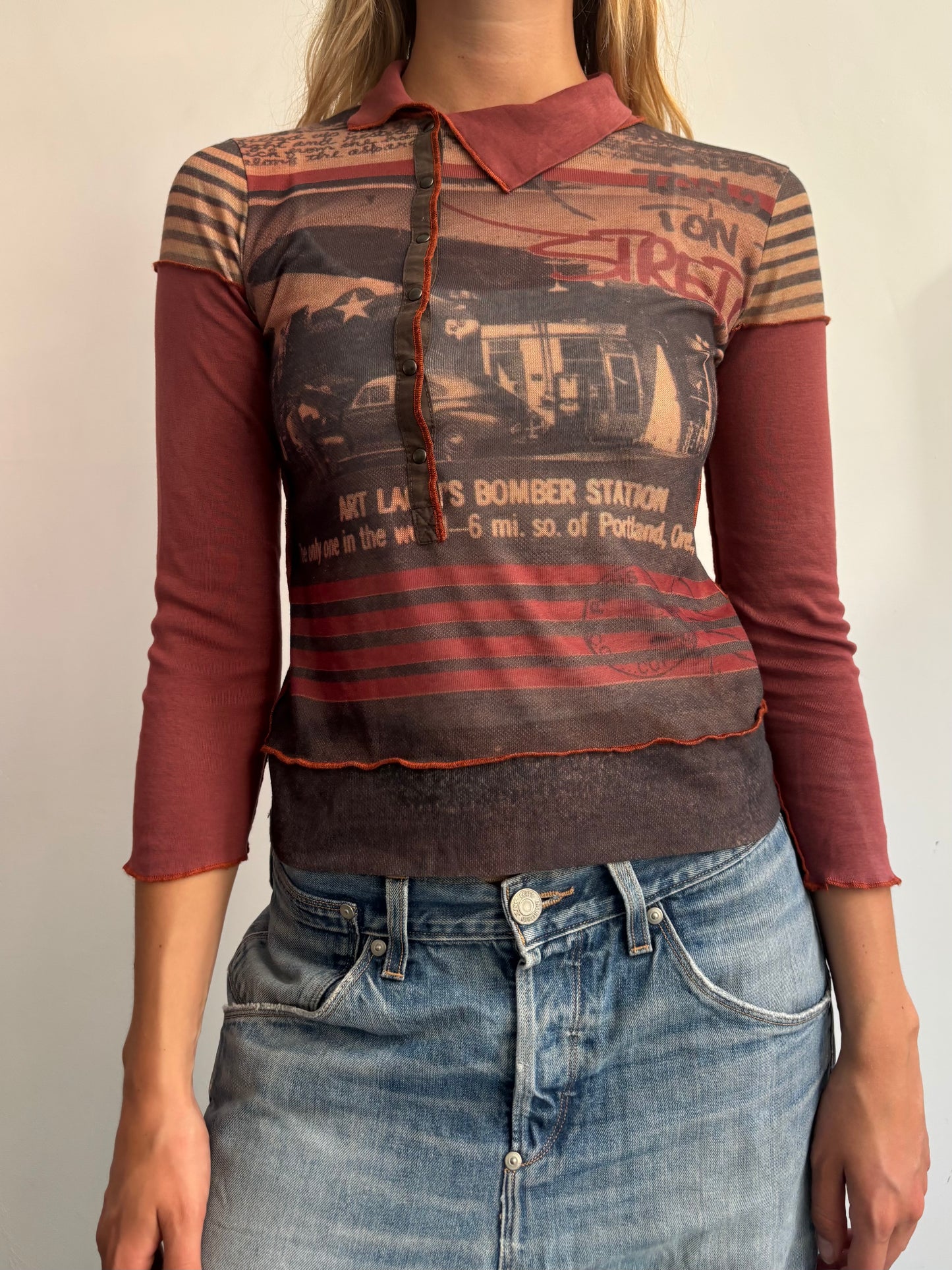 Cop Copine Asymmetric Mesh Shirt