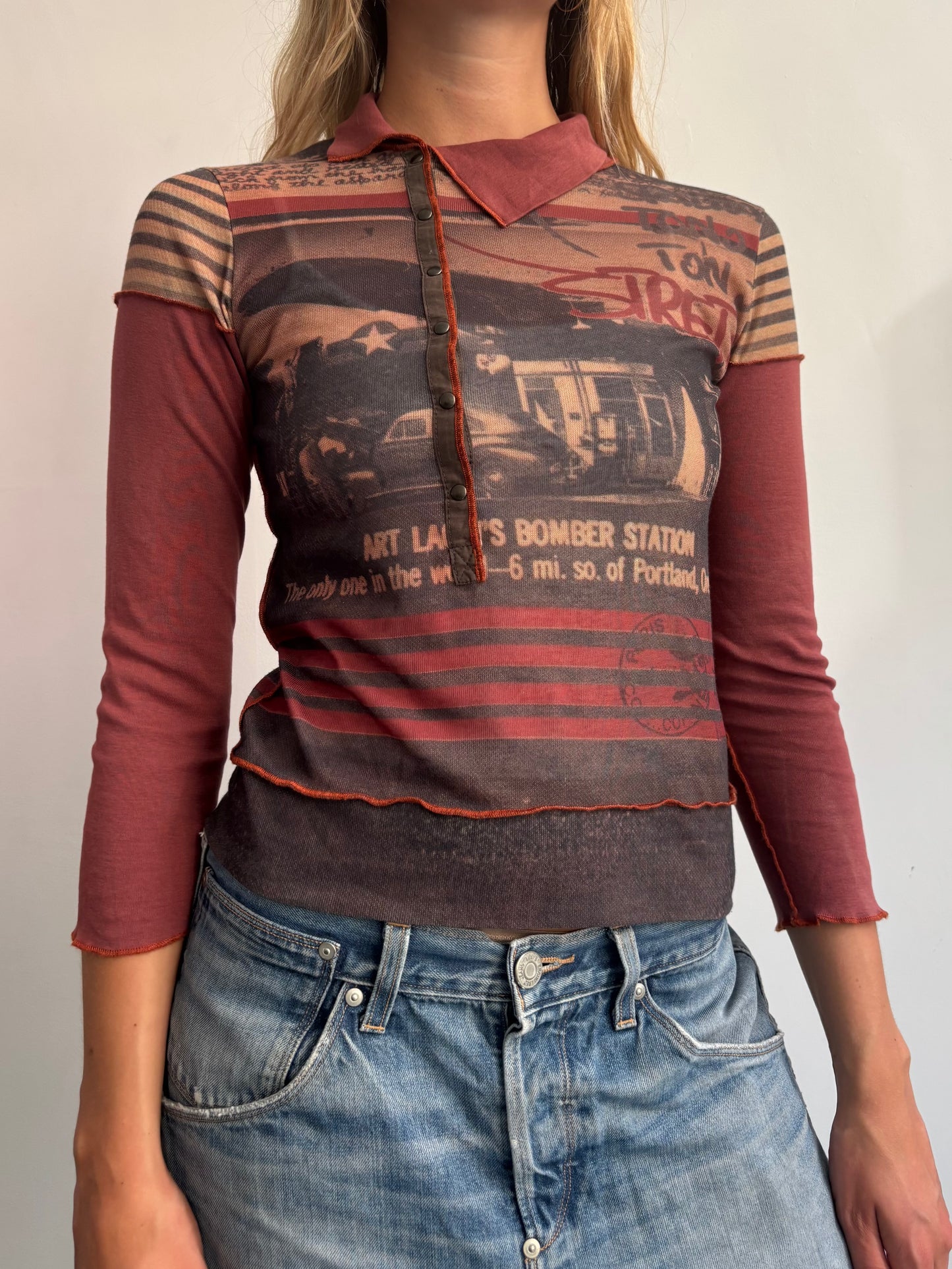 Cop Copine Asymmetric Mesh Shirt