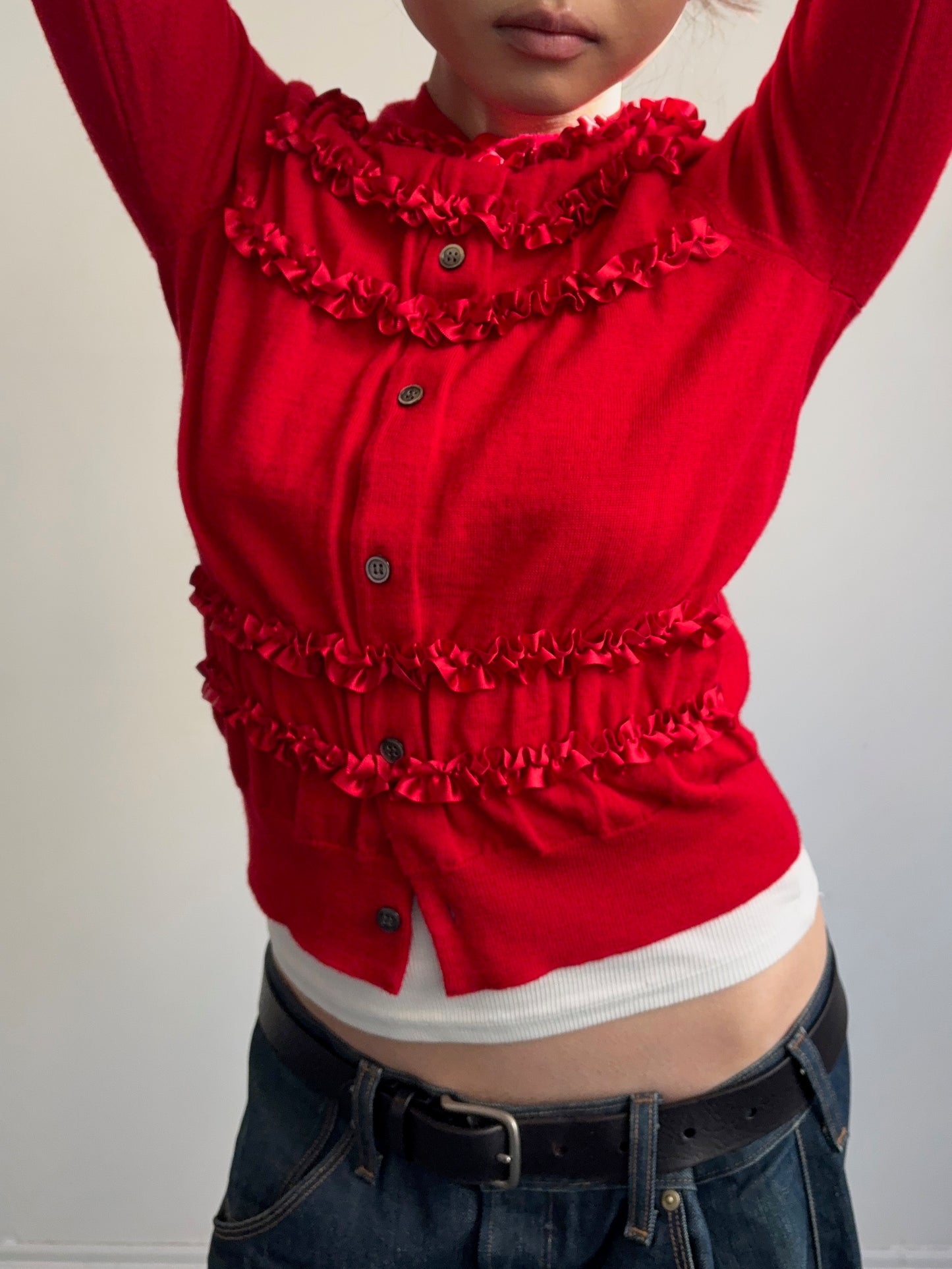 Comme des Garcons Red Cardigan