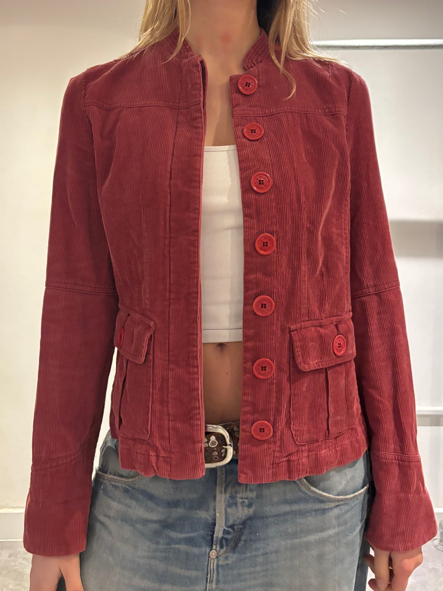 Pink High Neck Jacket