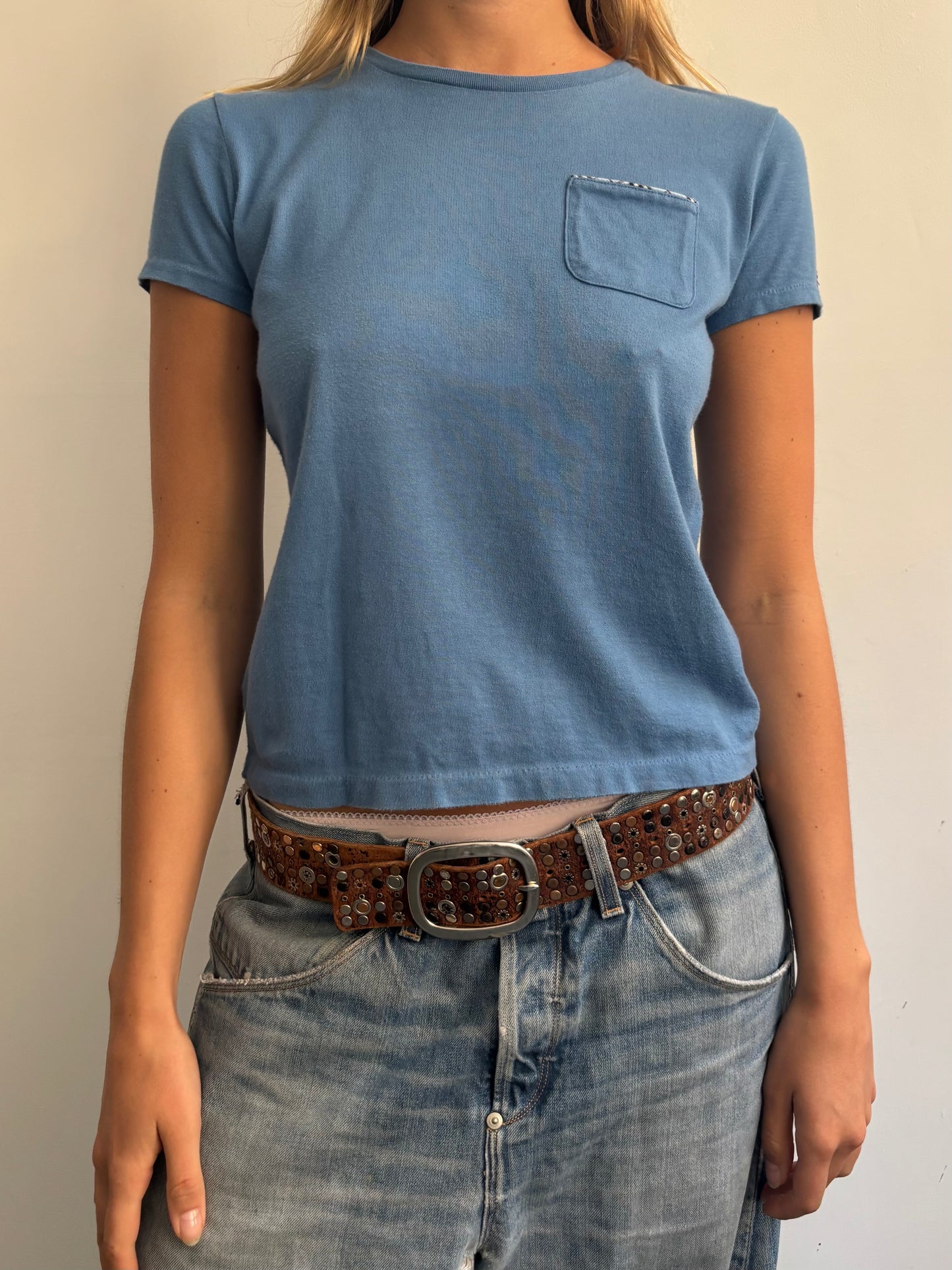 Blue Burberry Baby Tee