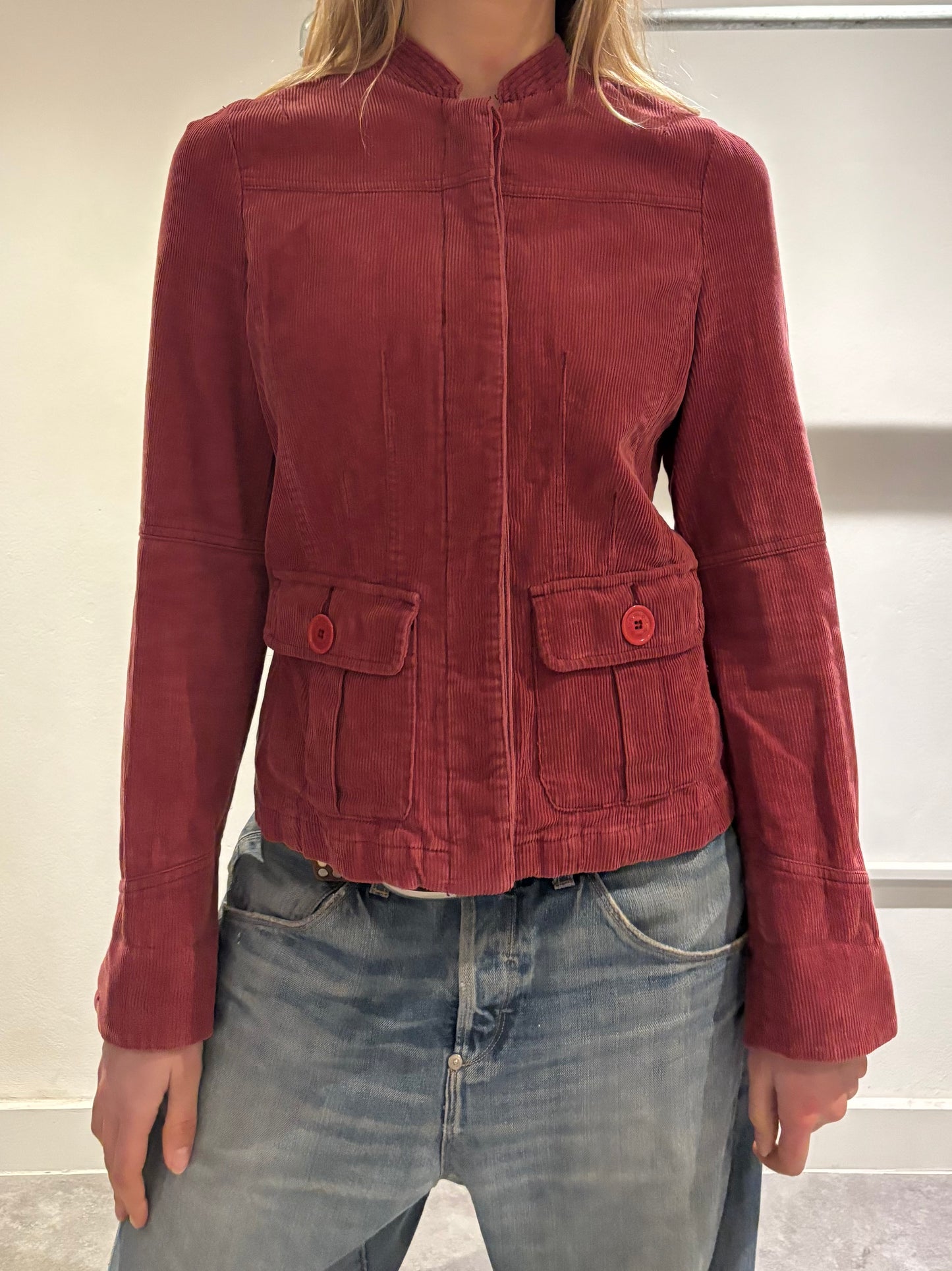 Pink High Neck Jacket