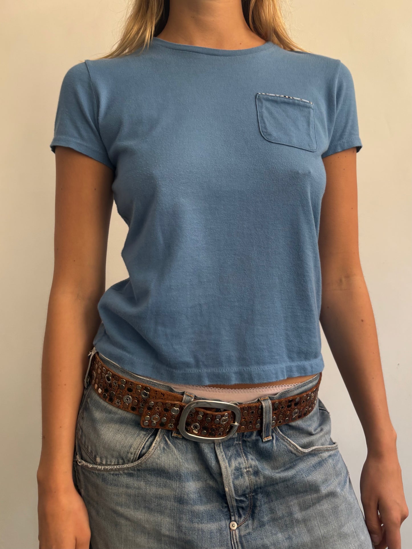 Blue Burberry Baby Tee