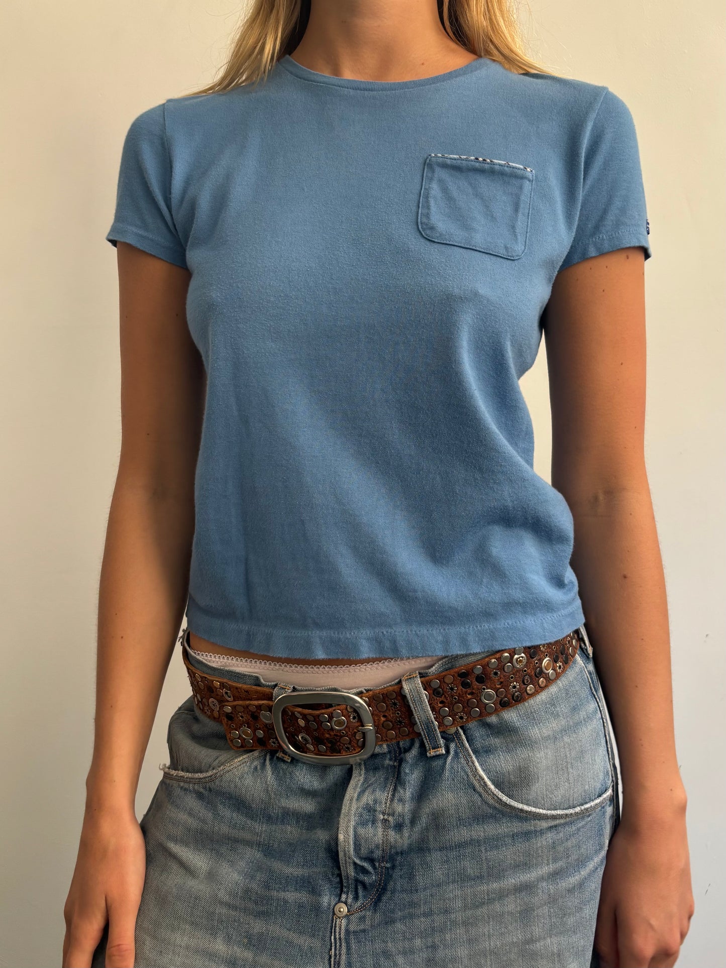 Blue Burberry Baby Tee