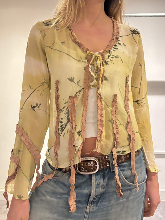 Light Yellow Floral Blouse