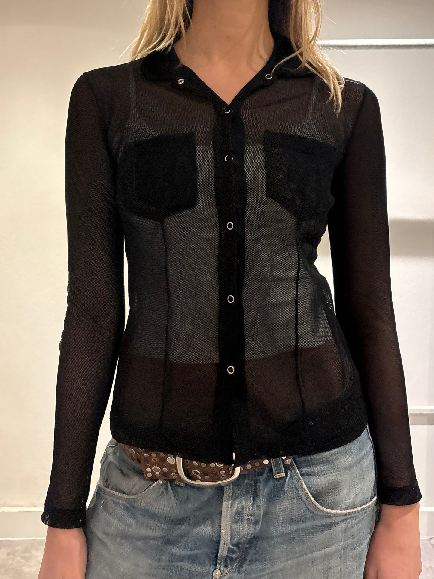 Black Mesh Shirt