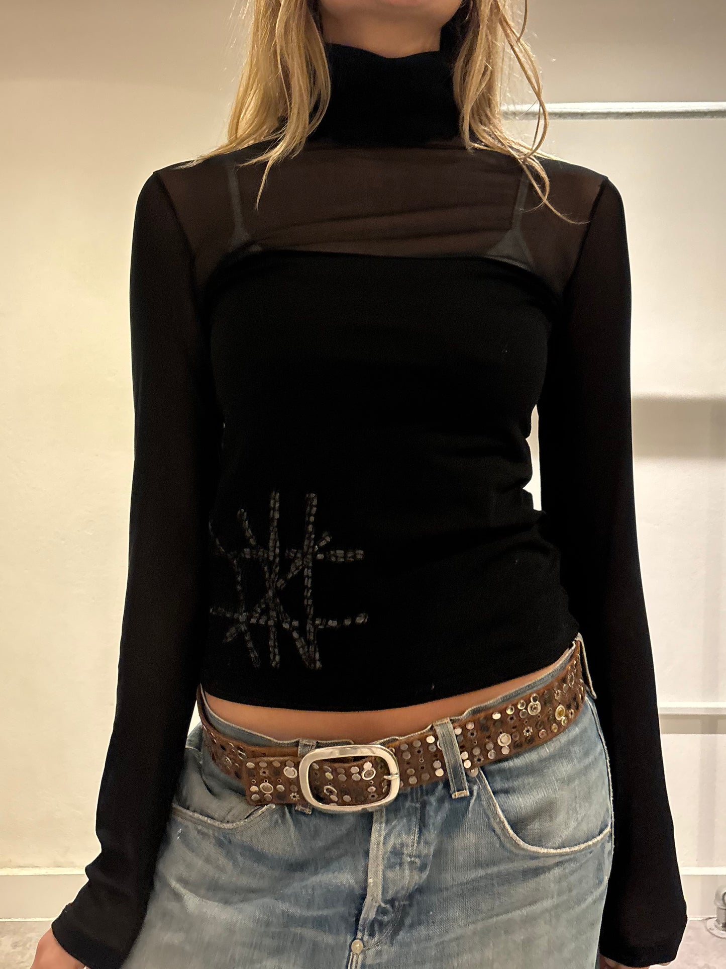 Save The Queen Mesh Turtleneck