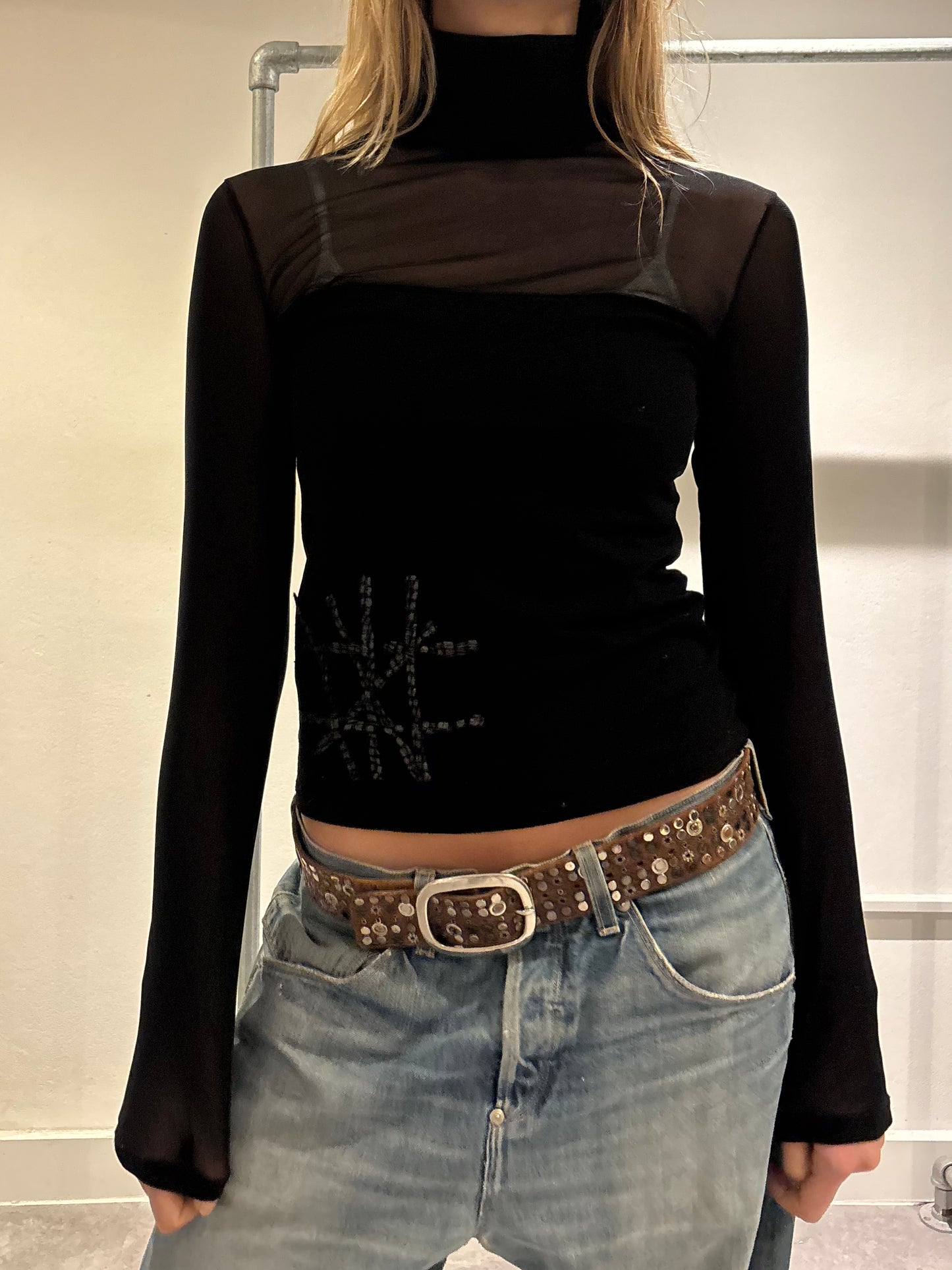 Save The Queen Mesh Turtleneck