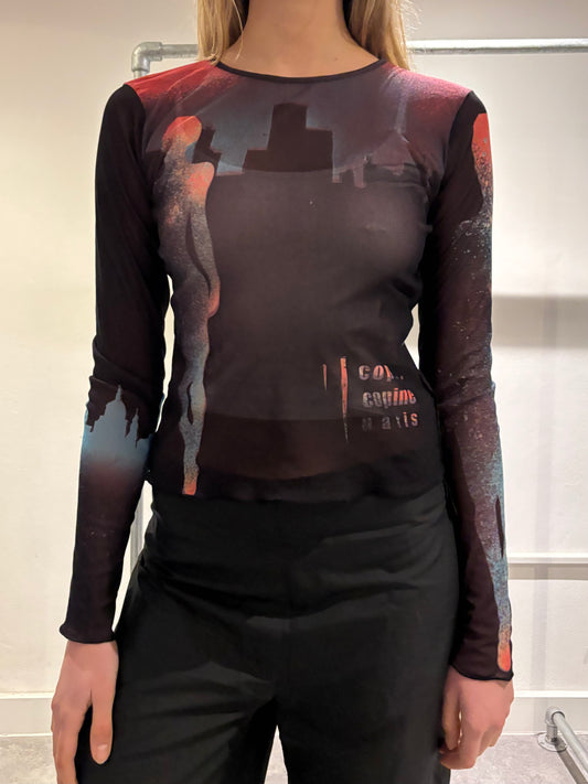 Cop Copine Purple Mesh Top