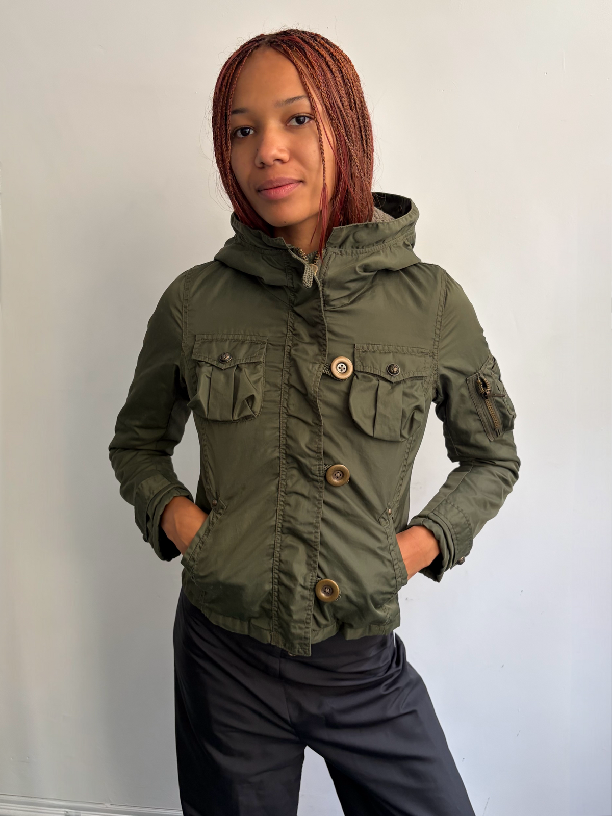 Khaki Hooded Jacket