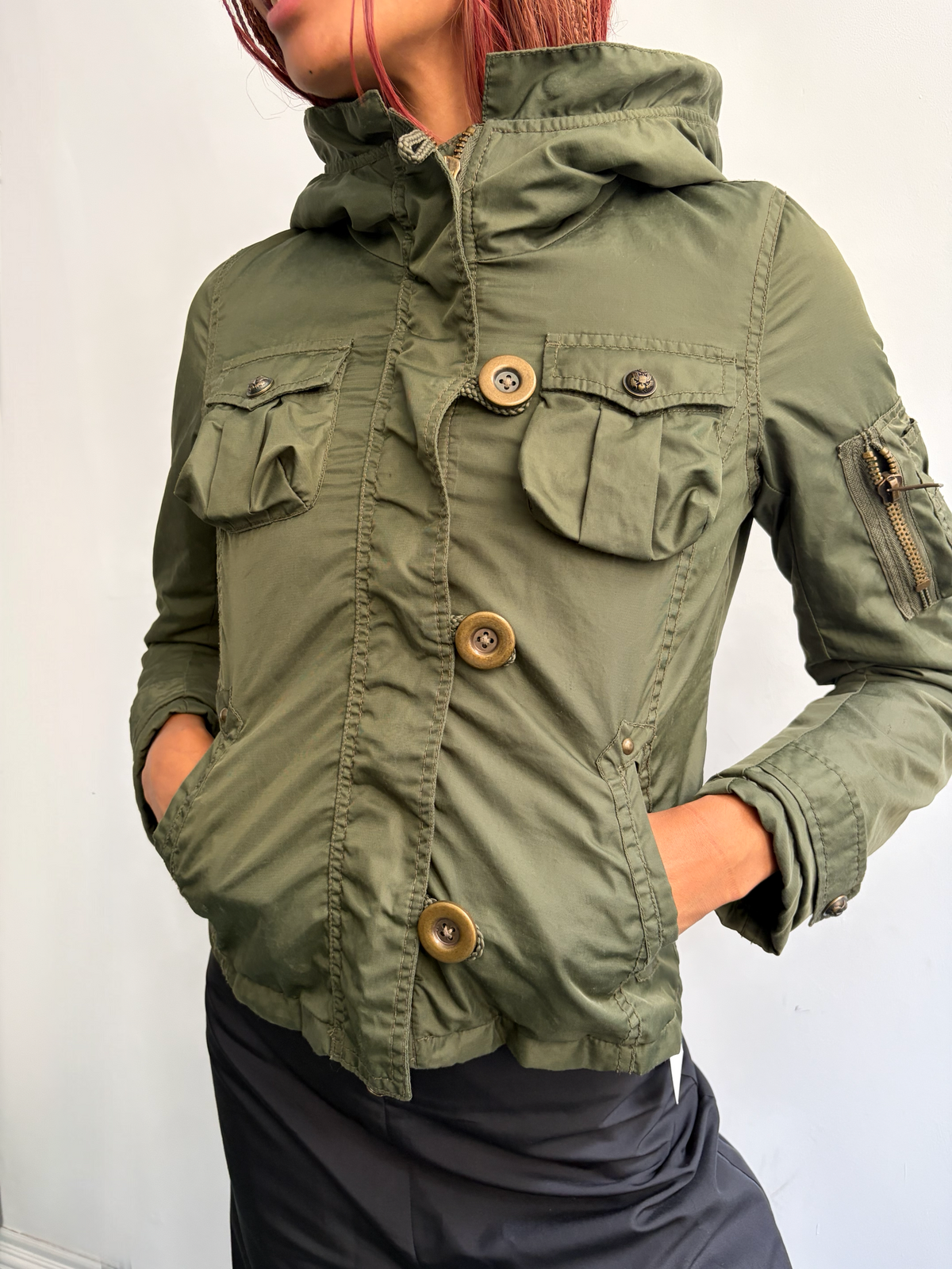 Khaki Hooded Jacket