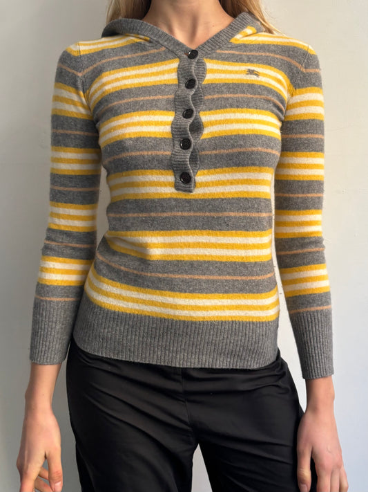 Burberry Stripe Knitted Hoodie
