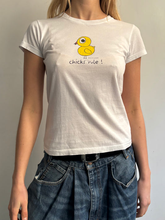 White Vintage Baby Tee