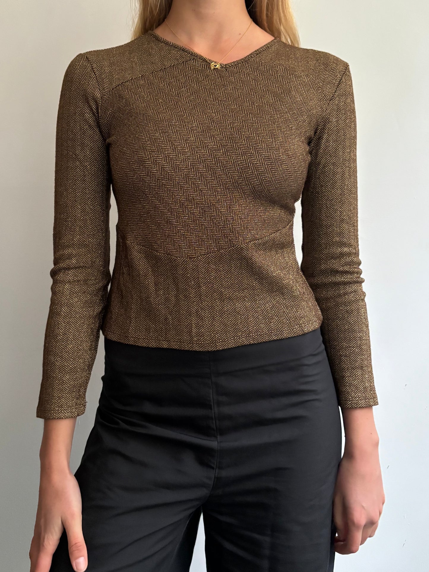 V Neck 3/4 Sleeve Top