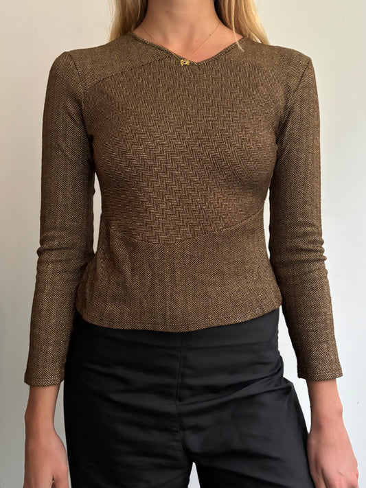 V Neck 3/4 Sleeve Top