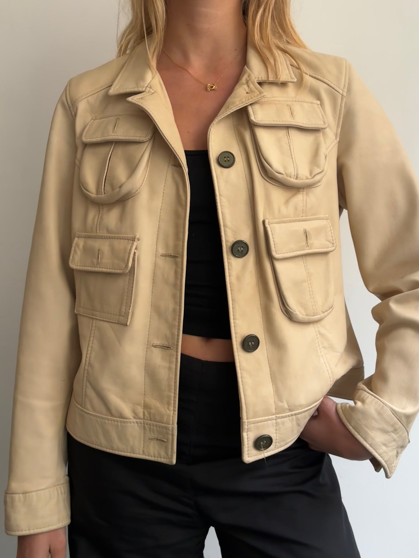 Cargo Leather Jacket