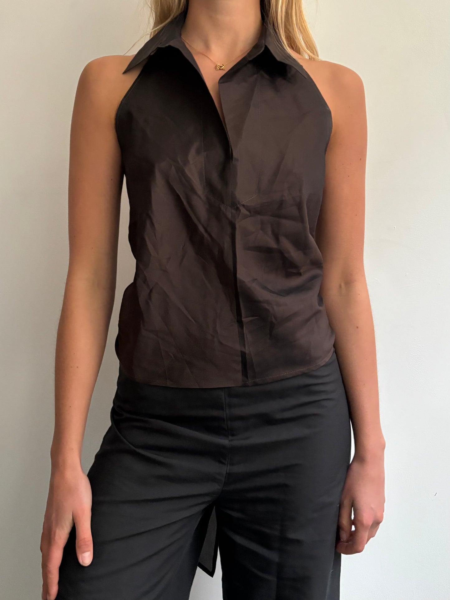 Brown Mesh Multiway Polo
